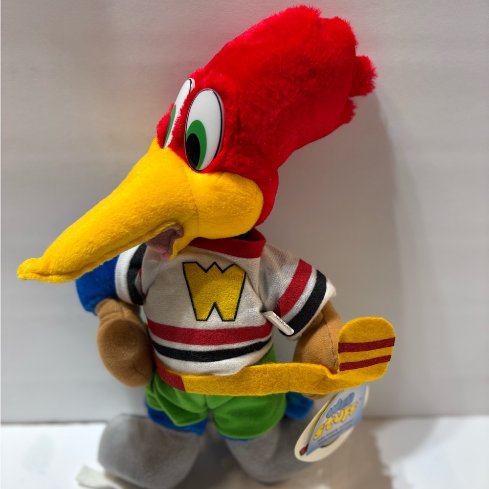 Woody Woodpecker 14’ Stuffed Toy The Hockey Player With Green Eyes